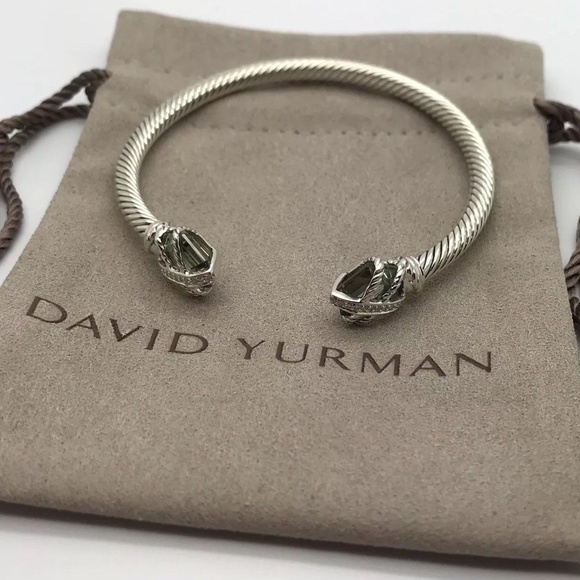 David Yurman Jewelry - David Yurman Prasiolite & Diamond Wrap Bracelet